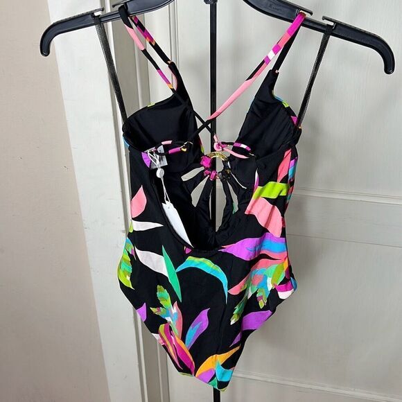 Trina Turk BIRDS OF PARADISE CUT MAILLOT One Piece Swimsuit NWT Size 2 - Picture 9 of 10
